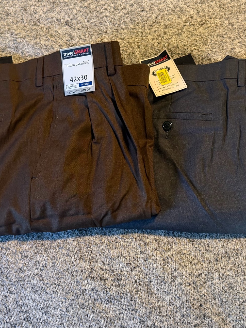 Bundle 2pair Rountree&Yorke TravelSmart Pants Men 42x30 Comfort Care